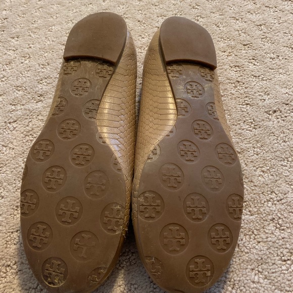 Tory Burch Reva Snakeskin Ballet Flats - Picture 2 of 3